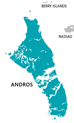 Map of Andros Island, Bahamas