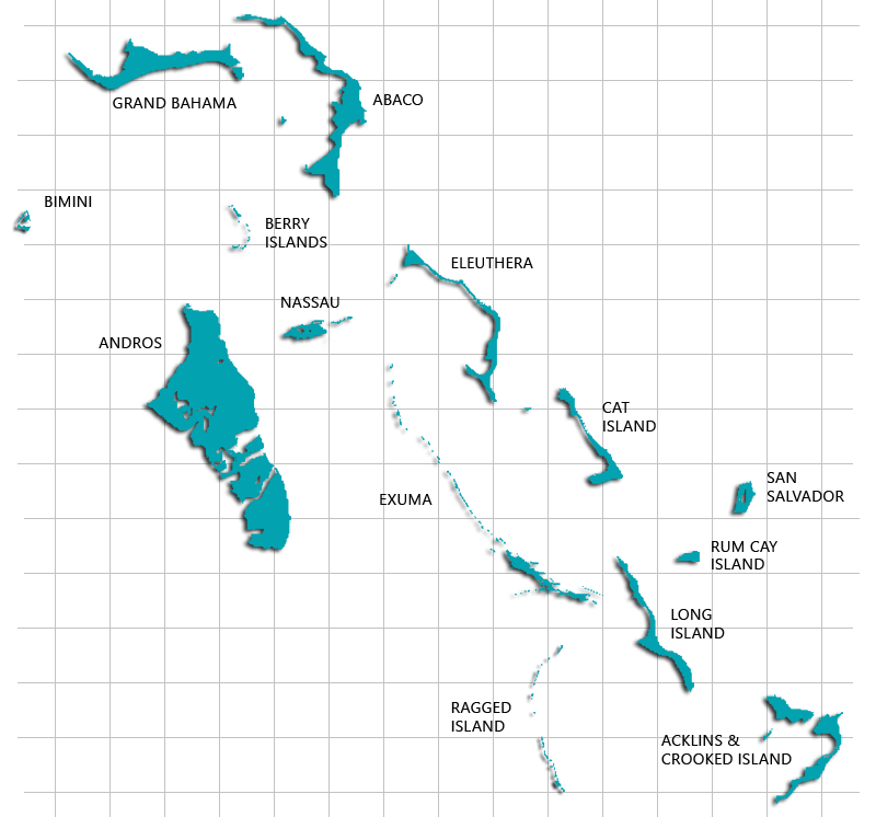 Illustrative map of the Bahamas