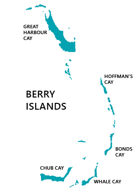 Map of Berry Islands, Bahamas