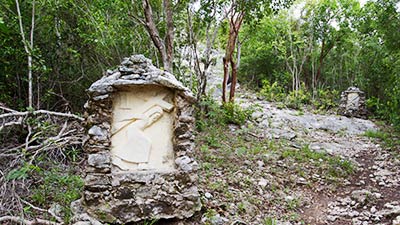 The climb to The Hermitage on Cat Island, Bahamas