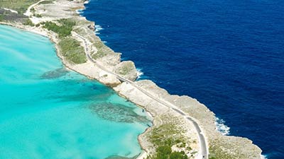 Glass Window Bridge on Eleuthera, Bahamas