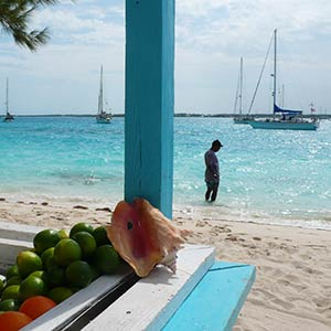 Stocking island in the Exumas, Bahamas