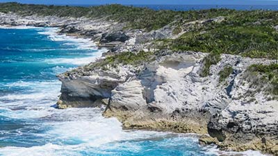 Cliffs on Long Island, Bahamas