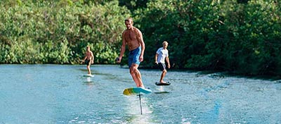 Riding electric foil boards